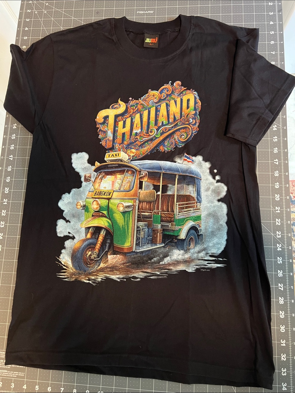 Men’s Black Thailand Tuk-Tuk Graphic Tee sz L